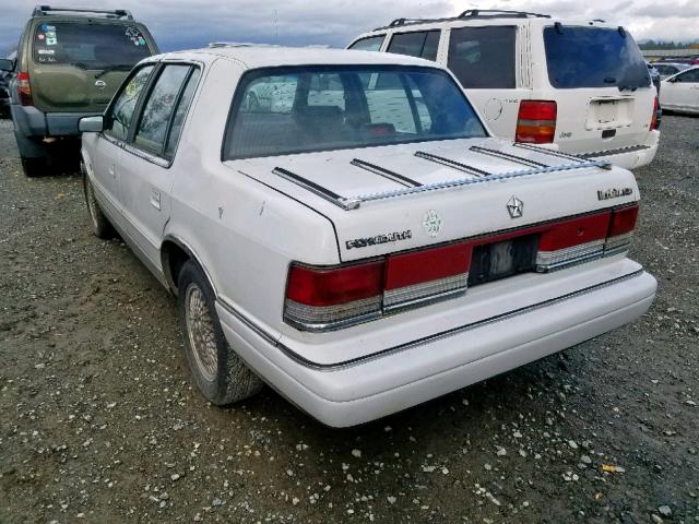 1P3BA7632KF521785 - 1989 PLYMOUTH ACCLAIM LX WHITE photo 3