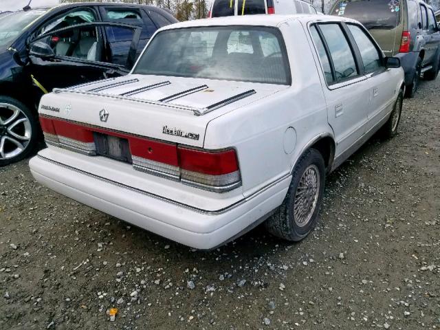 1P3BA7632KF521785 - 1989 PLYMOUTH ACCLAIM LX WHITE photo 4