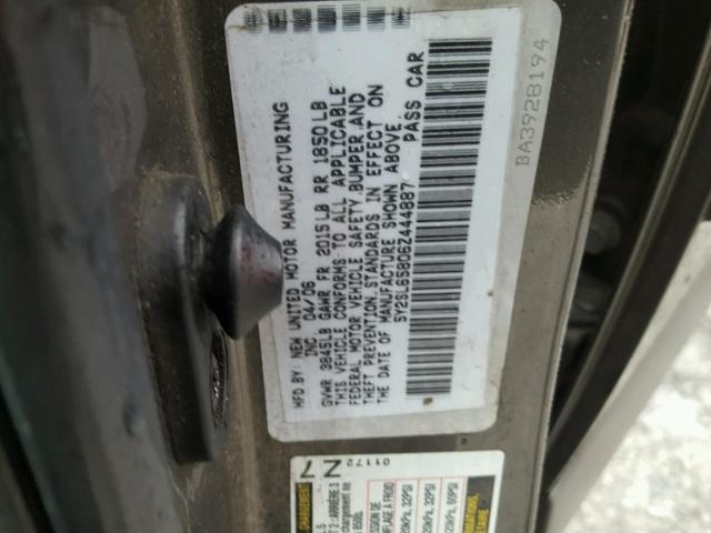 5Y2SL65806Z444887 - 2006 PONTIAC VIBE GRAY photo 10