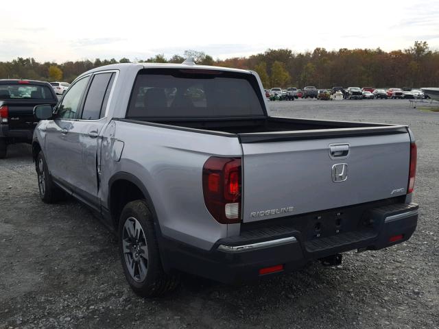 5FPYK3F67HB026254 - 2017 HONDA RIDGELINE SILVER photo 3