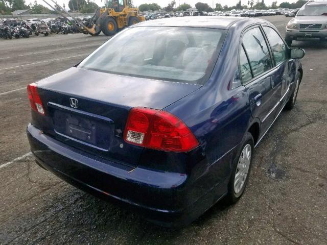 2HGES16594H561793 - 2004 HONDA CIVIC LX BLUE photo 4