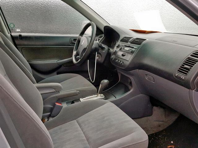 2HGES16603H903929 - 2003 HONDA CIVIC LX SILVER photo 5