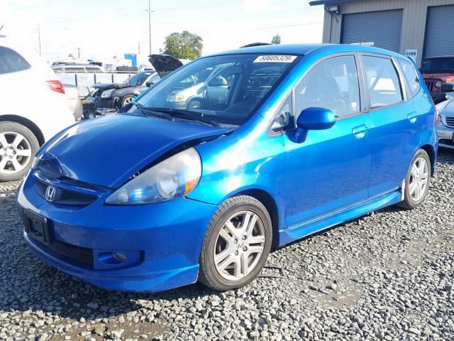 JHMGD38667S022000 - 2007 HONDA FIT S BLUE photo 2