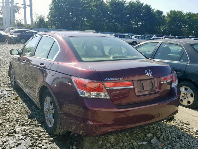 1HGCP2F41CA232167 - 2012 HONDA ACCORD LXP MAROON photo 3