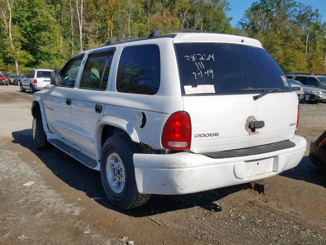 1B4HS28N9YF248147 - 2000 DODGE DURANGO WHITE photo 3