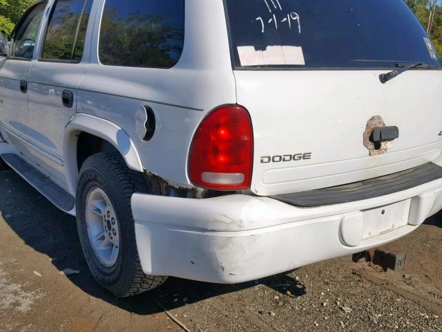 1B4HS28N9YF248147 - 2000 DODGE DURANGO WHITE photo 9