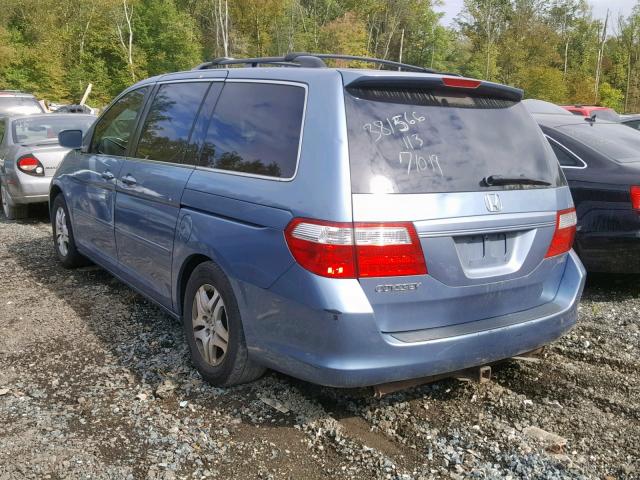 5FNRL38446B031267 - 2006 HONDA ODYSSEY EX BLUE photo 3