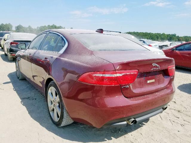 SAJAD4BGXHA969726 - 2017 JAGUAR XE PREMIUM MAROON photo 3