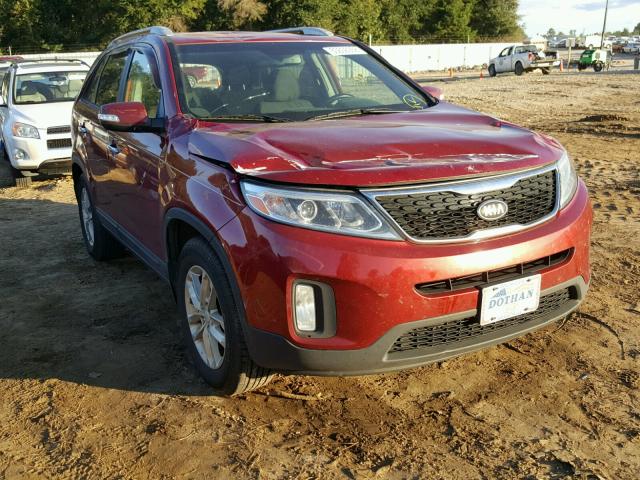 5XYKT3A65EG456128 - 2014 KIA SORENTO LX RED photo 1