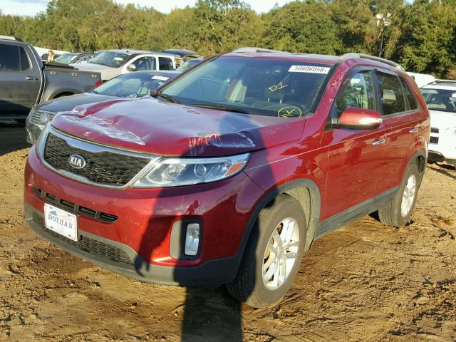 5XYKT3A65EG456128 - 2014 KIA SORENTO LX RED photo 2