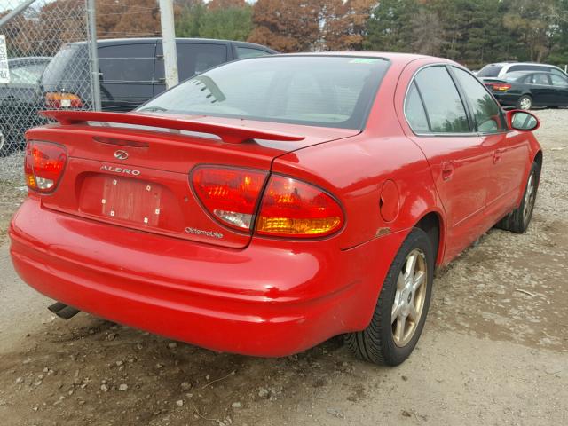 1G3NF52E51C108396 - 2001 OLDSMOBILE ALERO GLS RED photo 4