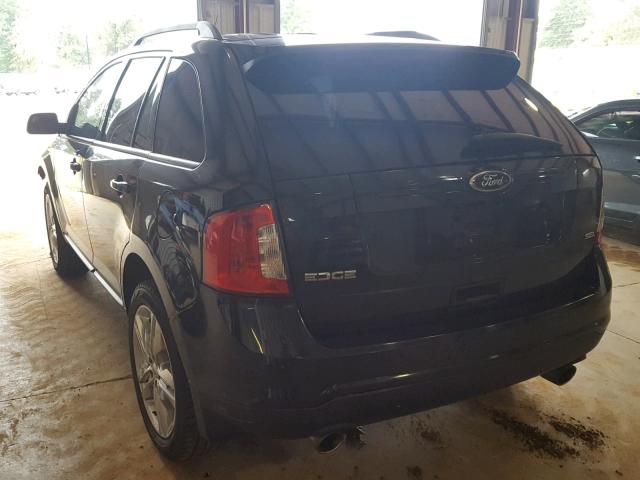 2FMDK3JC0EBA57824 - 2014 FORD EDGE SEL BLACK photo 3