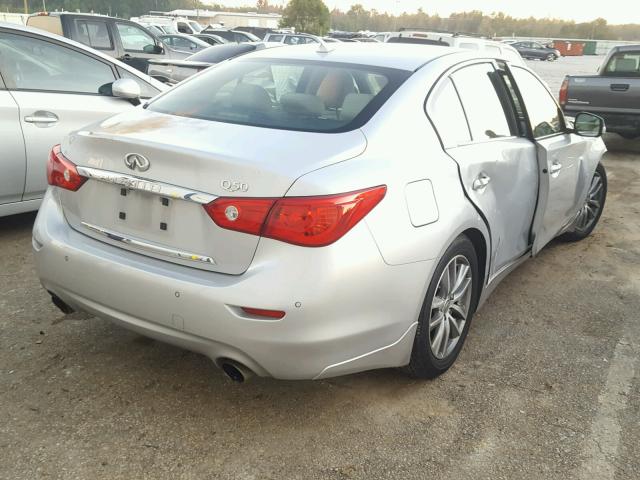 JN1BV7AP8EM685382 - 2014 INFINITI Q50 BASE SILVER photo 4