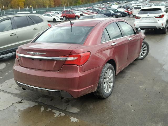 1C3CCBBG0EN113813 - 2014 CHRYSLER 200 TOURIN RED photo 4