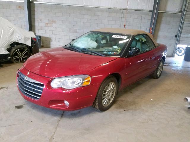 1C3EL55R14N121540 - 2004 CHRYSLER SEBRING LX RED photo 2