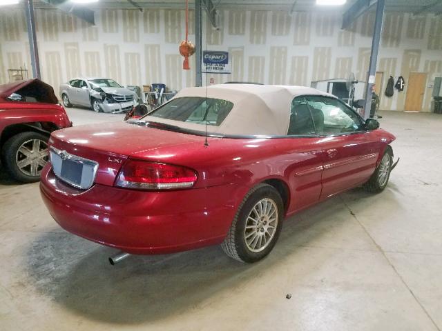 1C3EL55R14N121540 - 2004 CHRYSLER SEBRING LX RED photo 4