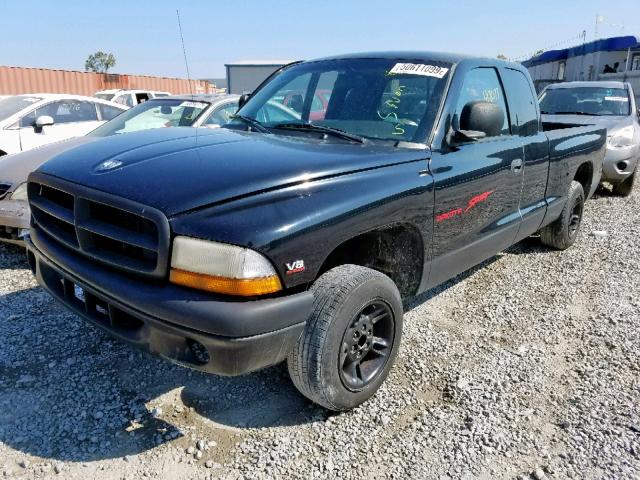 1B7GL22Y3XS256927 - 1999 DODGE DAKOTA BLACK photo 2