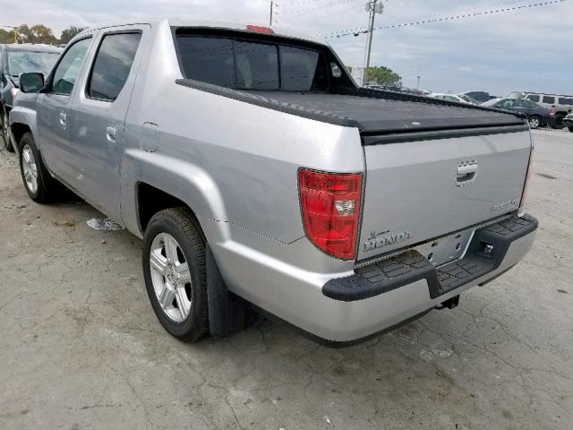 5FPYK1F58BB452800 - 2011 HONDA RIDGELINE SILVER photo 3