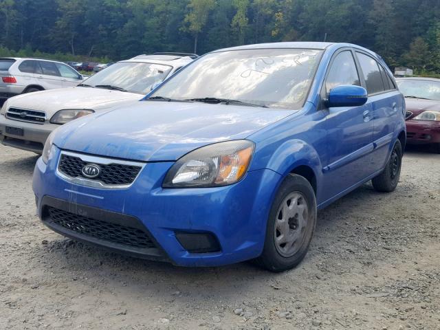 KNADH5A31A6666439 - 2010 KIA RIO LX BLUE photo 2