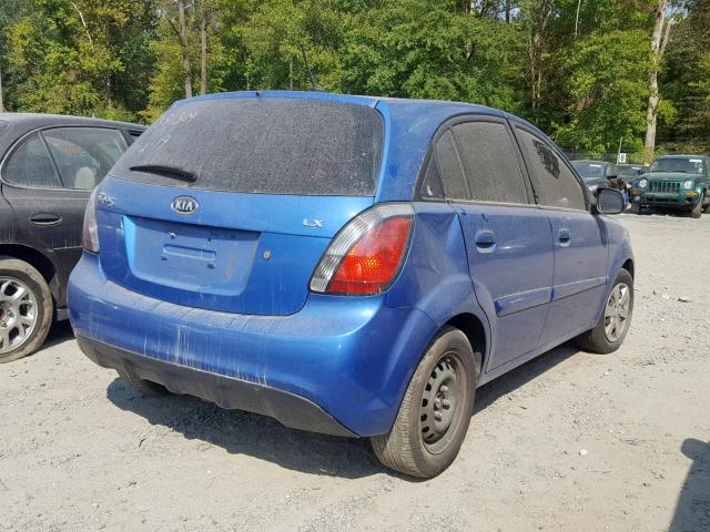 KNADH5A31A6666439 - 2010 KIA RIO LX BLUE photo 4