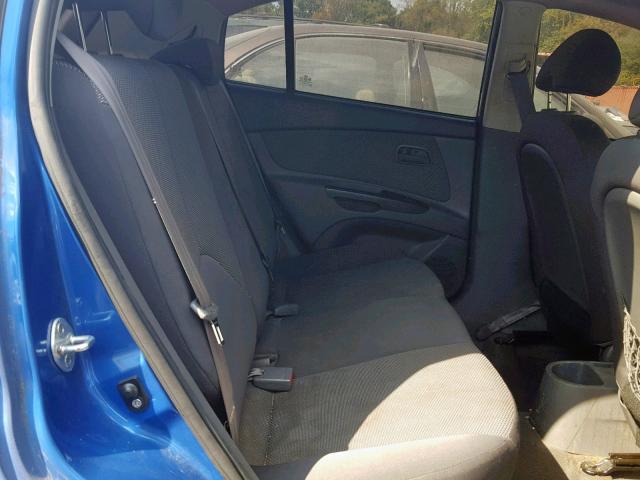 KNADH5A31A6666439 - 2010 KIA RIO LX BLUE photo 6