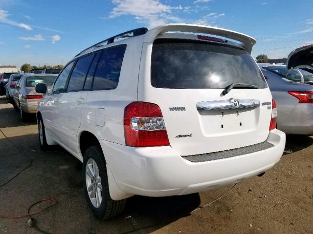 JTEEW21A970041840 - 2007 TOYOTA HIGHLANDER WHITE photo 3