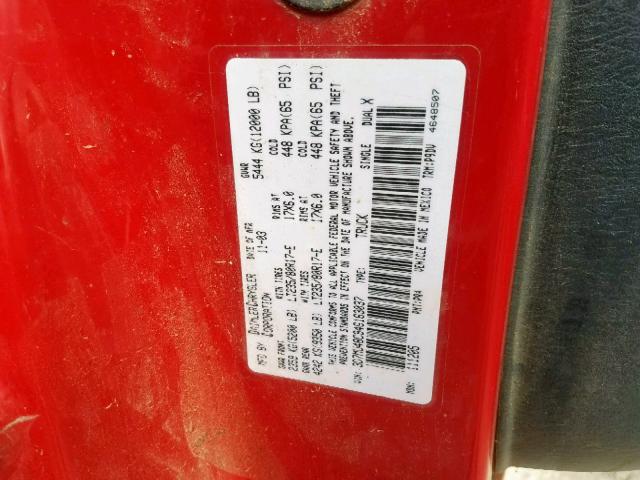 3D7MU48C94G163037 - 2004 DODGE RAM 3500 S RED photo 10