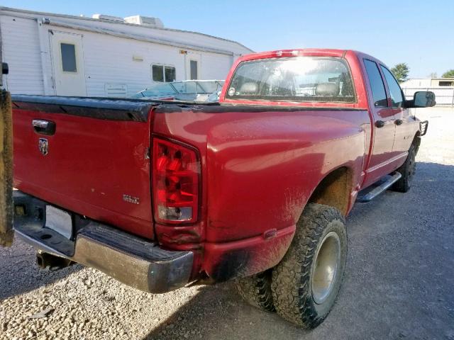 3D7MU48C94G163037 - 2004 DODGE RAM 3500 S RED photo 4