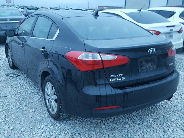 KNAFX4A82E5119192 - 2014 KIA FORTE EX BLACK photo 3