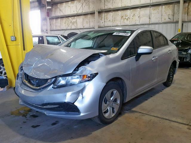 2HGFB2F55FH560492 - 2015 HONDA CIVIC LX SILVER photo 2