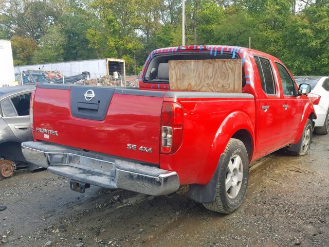 1N6AD07W16C412323 - 2006 NISSAN FRONTIER C RED photo 4