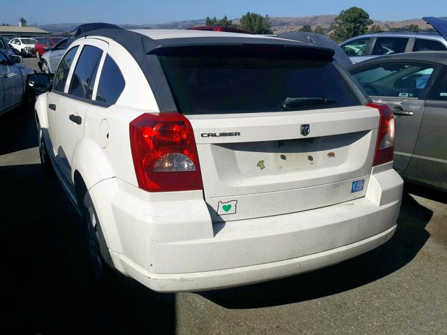 1B3HB28B57D237666 - 2007 DODGE CALIBER WHITE photo 3