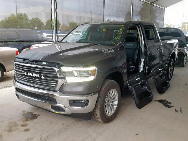 1C6SRFRT7KN887642 - 2019 RAM 1500 LARAM GRAY photo 2