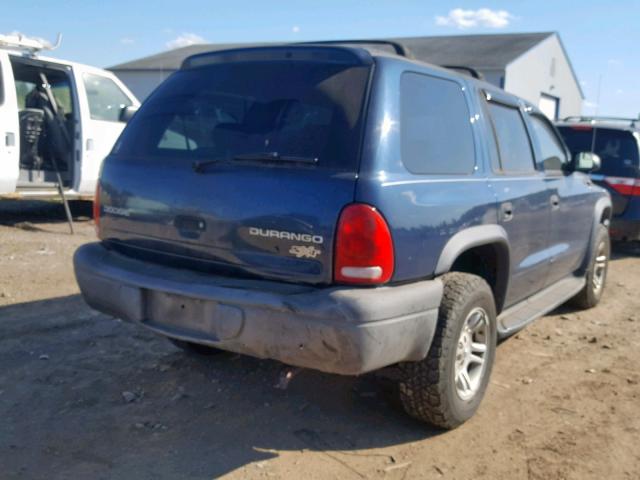 1D4HS38N83F624065 - 2003 DODGE DURANGO SP BLUE photo 4