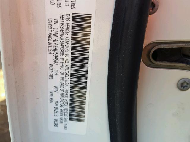 1J4NT4FA4AD504687 - 2010 JEEP COMPASS SP 白色 照片 10