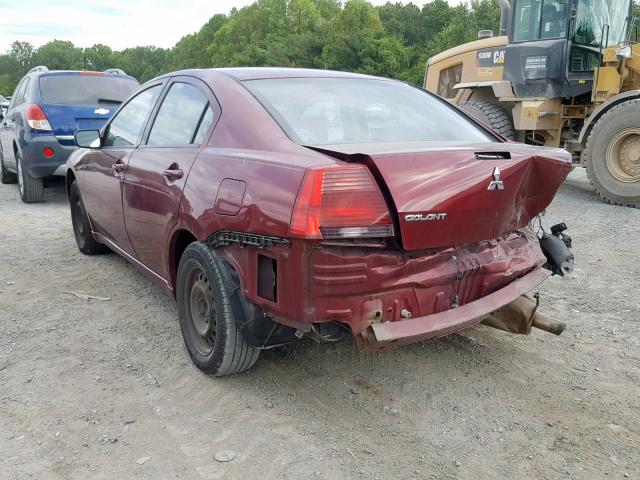 4A3AB36F57E056263 - 2007 MITSUBISHI GALANT ES MAROON photo 3