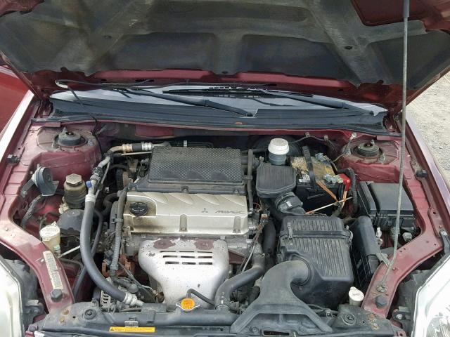 4A3AB36F57E056263 - 2007 MITSUBISHI GALANT ES MAROON photo 7