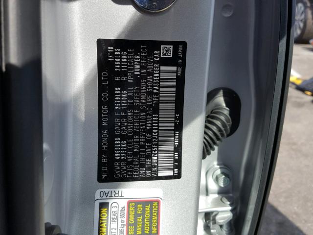 JHMZC5F12JC014783 - 2018 HONDA CLARITY SILVER photo 10