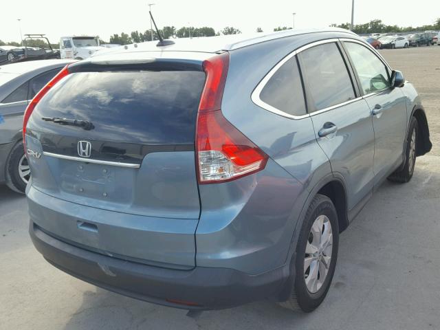 5J6RM3H76DL004583 - 2013 HONDA CR-V EXL BLUE photo 4