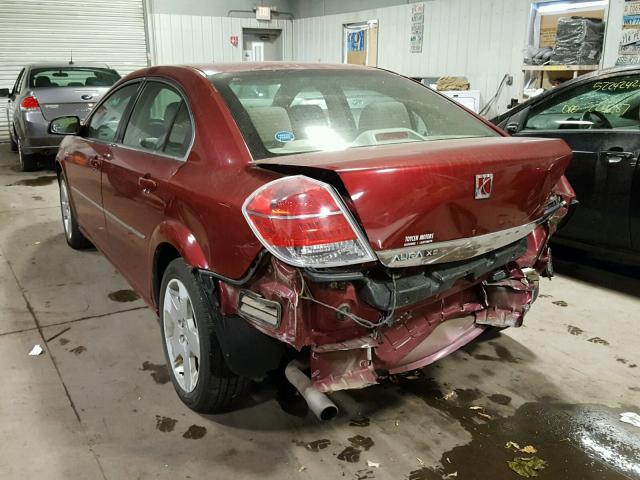 1G8ZS57B28F291402 - 2008 SATURN AURA XE RED photo 3