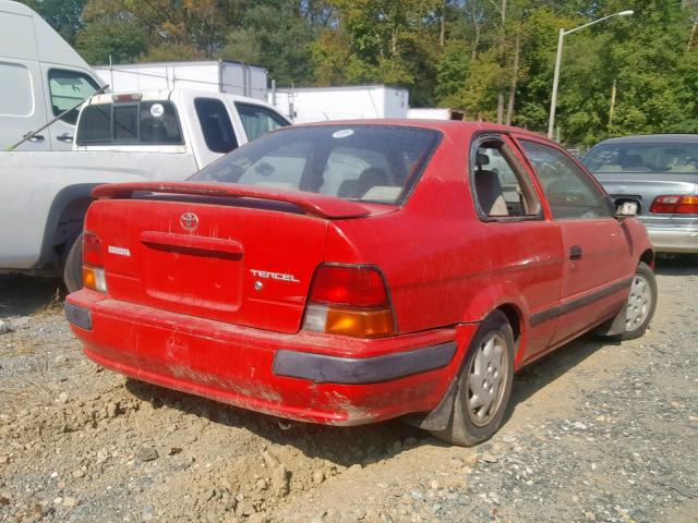 JT2AC52L1V0266787 - 1997 TOYOTA TERCEL CE RED photo 4