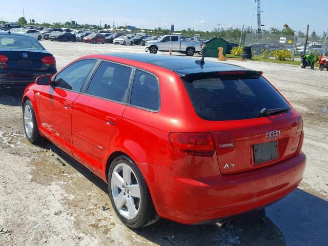 WAUHF78P08A019422 - 2008 AUDI A3 2.0 RED photo 3