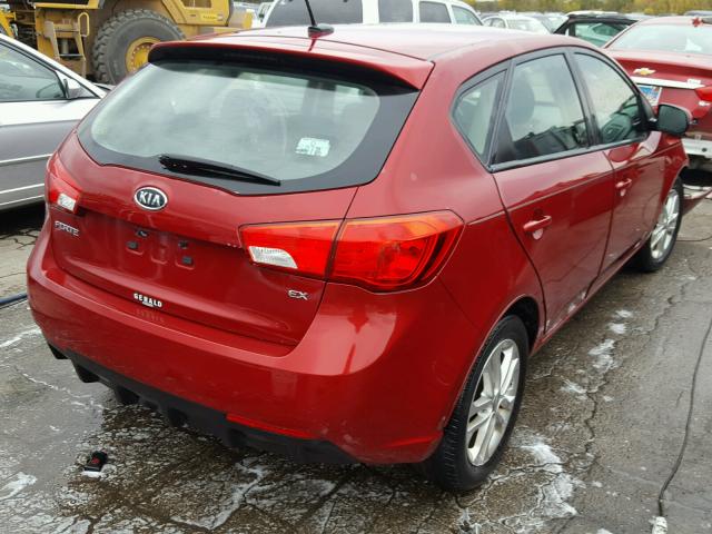 KNAFU5A26C5587577 - 2012 KIA FORTE EX BURGUNDY photo 4