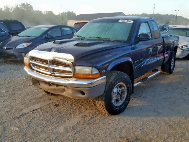 1B7GG22N4YS729908 - 2000 DODGE DAKOTA BLUE photo 2