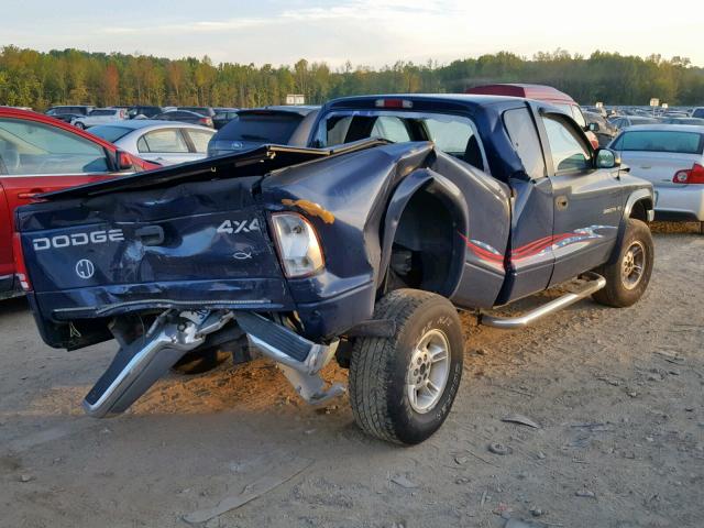 1B7GG22N4YS729908 - 2000 DODGE DAKOTA BLUE photo 4