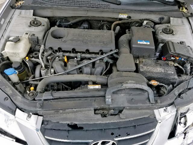 5NPET4AC6AH607439 - 2010 HYUNDAI SONATA GLS SILVER photo 7