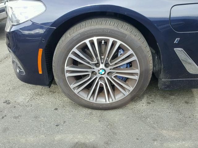 WBAJA9C57JB034498 - 2018 BMW 530E BLUE photo 9