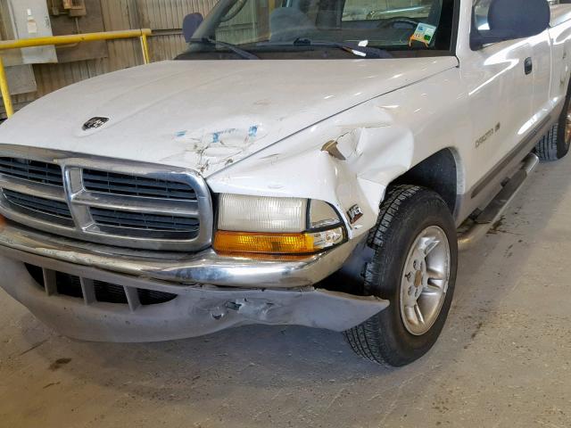 1B7GL22X6YS694074 - 2000 DODGE DAKOTA WHITE photo 9