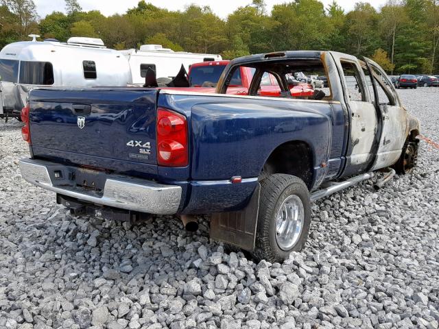 3D7MX48C77G724301 - 2007 DODGE RAM 3500 S BLUE photo 4