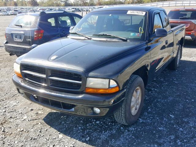 1B7GL22X4WS652418 - 1998 DODGE DAKOTA BLACK photo 2